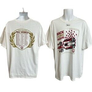 NEW Back Home Again 106th Pole Winner INDY 500 Men's XL Indy Car Shirt White